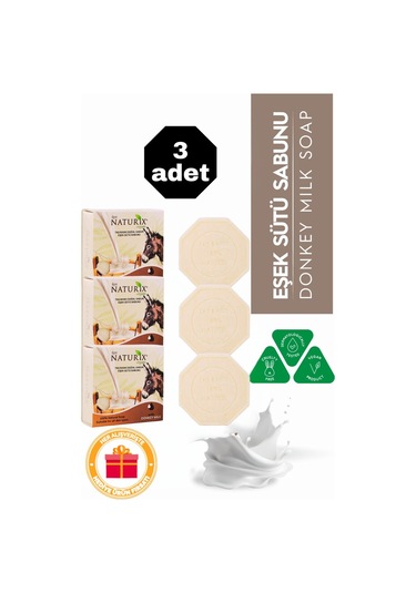 Keçi Sütü Özlü Taş Sabun 3'lü Eko Paket Peeling Etkili Ve Cilt Yatıştırıcı Bakım - 3x125 Gr