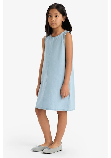 DeFacto Kız Çocuk Kolsuz Yazlık Jean Elbise E6491A825SMNM63