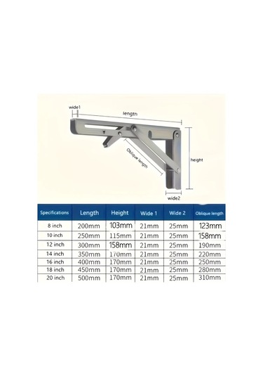 Topnotch 2 Adet Paslanmaz Çelik Katlanır Duvara Monte Masa Organizer Ahşap Raf - 14 Inç Gümüşi
