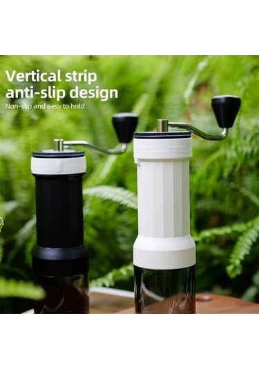 Ulzyvf 40 Seviye Ayarlı Kahve Değirmeni - Çift Bilyalı, Seyahat/kamp Öğütücü Beyaz Beyaz