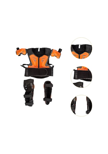 Suntek Motosiklet Diz Dirsek Kol Omuz Koruma Pedi Ile Turuncu