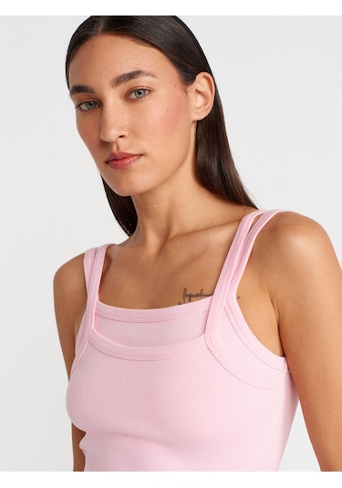 Dilvin 21105 Çift Askılı Atlet-toz Pembe Toz Pembe