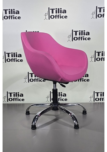 Monaco Çalışma Kesim Kuaför Koltuğu Yonca Sabit Krom Ayak Pembe