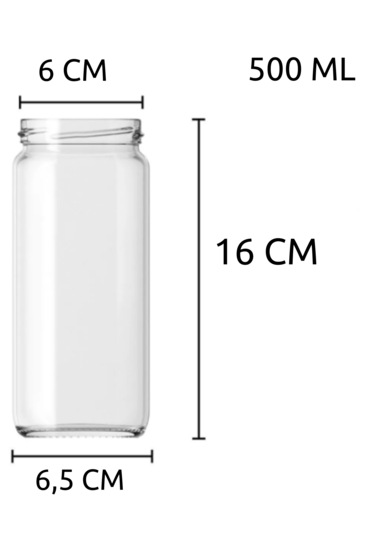 6 Adet Metal Gold Altın Kapaklı Konserve 500 Cc Şeffaf Uzun Cam K