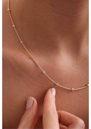 Gianfranco Kalın Zincirli 3 Renk Dorika Kolye