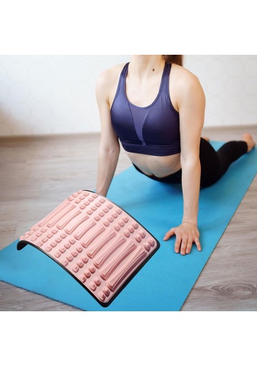 Homyl Sırt Gerdirici Ayarlanabilir Masaj Aleti Kas Eğitimi Yoga Pembe