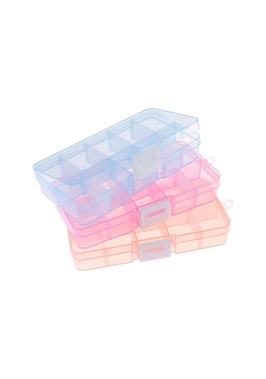 Turuncu Ayarlanabilir 10 Bölmeli Plastik Saklama Kutusu Takı Vida Organizatör Konteyner