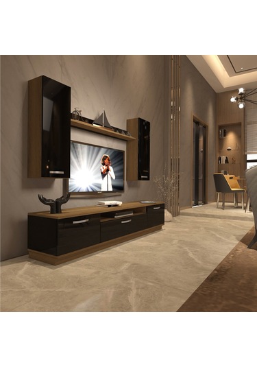 Decoraktiv Trendstyle 5d Mdf Tv Ünitesi Tv Sehpası Pera - Siyah