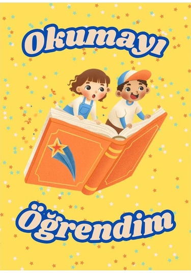 48 Adet Öğrenci Başarı Tebrik Kartı 70x50 Mm Okumayı Öğrendim