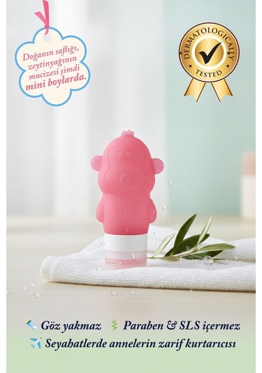 Olivos Baby Minik Dostlar Seyahat Seti %100 Doğal Zeytinyağlı, Nazik Ve Göz Yakmayan Bebek Saç Ve Vücut Şampuanı 3 89