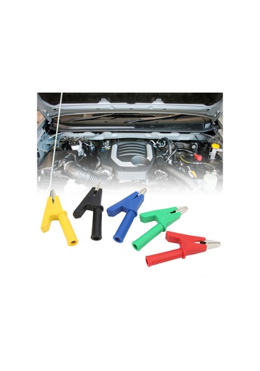 Yunboo 60049 Modeli Islak Muayene Klipsi, 10a Akım, 10mm Açılış, 4mm Muz Soketi, Pvc-ıslak, Mavi-kırmızı-siyah-sarı-yeşil Renkler, Elektrik Projeleri Ve Akü Testleri İçin