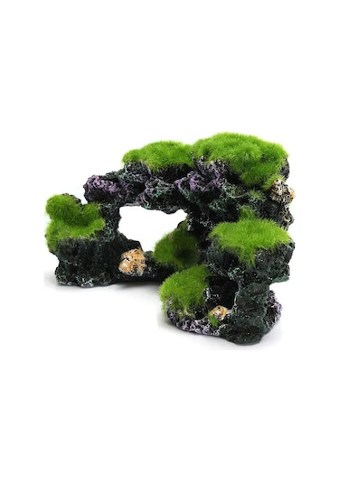 Xindoker Akvaryum Dekoru: Gerçekçi Yosunlu Mercan Kayalığı Ve Resin Deniz Taşı, Balıklar İçin Güvenli Ve Bakım Gerektirmeyen