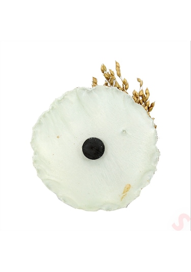 Kutulu Ve Süslü 6,50 Cm Epoksi Taşlı Magnet, Gümüş - 1 Adet Gümüş