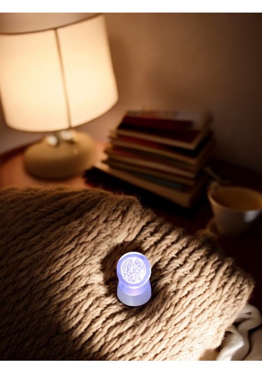 Turkuaz Renk Işıklı Küre Biblo