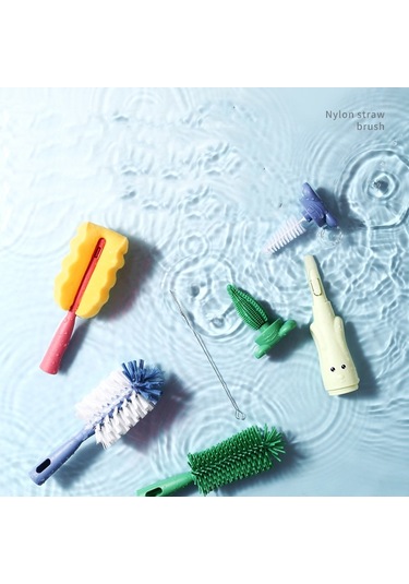 Biberon Fırçası 360 Derece Bebek Silikon Bardak Şişe Temizleme Fırçaları Seti Ve Yumuşak Kafa Gıda Sınıfı Fırçalar