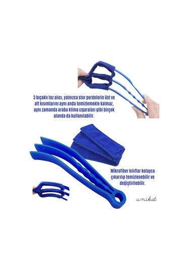 Oto Klima Ve Havalandırma Temizlik Fırçası - Mikrofiber Bezli - Çok Fonksiyonlu Kullanım 1 Adet