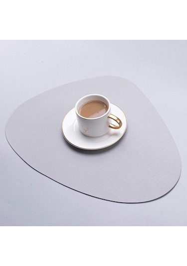 Gri 2/6 Adet Pu Deri Masa Mat Placemats Masa İçin Su Geçirmez Kaymaz Masa Peçetesi Yemekleri Sofra Takımı Mutfak Aksesuarları 2pcs Gri