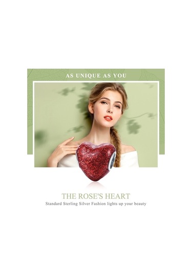 Fastbuy S925 Saf Gümüş Kırmızı Aşk Dıy Bilezik Kolye Boncuk Çok Renkli Takı Çok Renkli