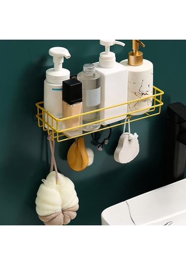 Banyo Ferforje Rafları, Tuvaletler, Klozet, Lavabo, Kancalı Delikli Duvara Monte Banyo Depolama Rafları