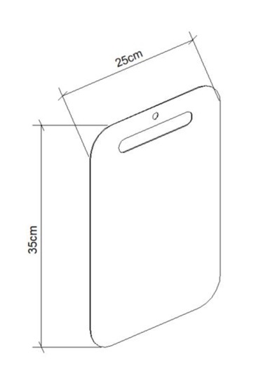 Kesme Tahtası 25cm X 35cm Paslanmaz Çelik Metalik Gri