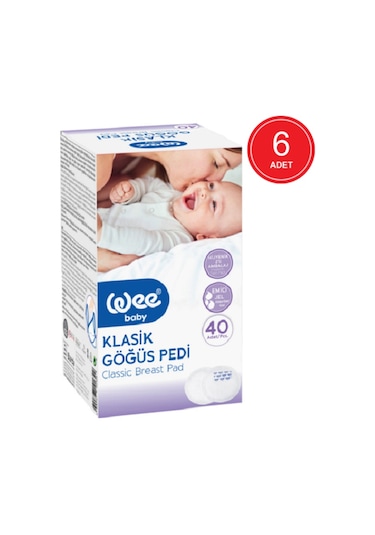 Wee Baby 132 Klasik Göğüs Pedi 6 x 40'lı