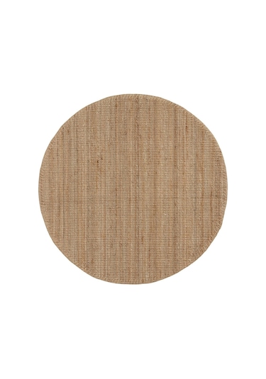 Jüt Halı, Natürel, 130 Cm Yuvarlak