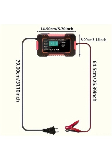 Geeroyoo 12v Akıllı Araç Şarj Cihazı - Agm/gel/sla Piller İçin Tam Otomatik Şarj Ve Onarım 4-100ah