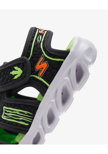 Skechers Hypno - Splash - Hydro - Fun Küçük Erkek Çocuk Siyah Işıklı Sandalet 400612n Bklm Siyah