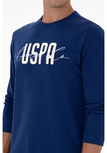 U.S. Polo Assn. Erkek Regular Fit Bisiklet Yaka İndigo İnce Sweatshirt 50315570-VR028 U.S. Polo Assn. Erkek Regular Fit Bisiklet Yaka İndigo İnce Sweatshirt 50315570-VR028