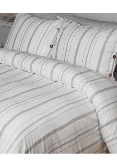 Cotton Collection Tek Kişilik Çizgili Nevresim Seti Solinea Renkli
