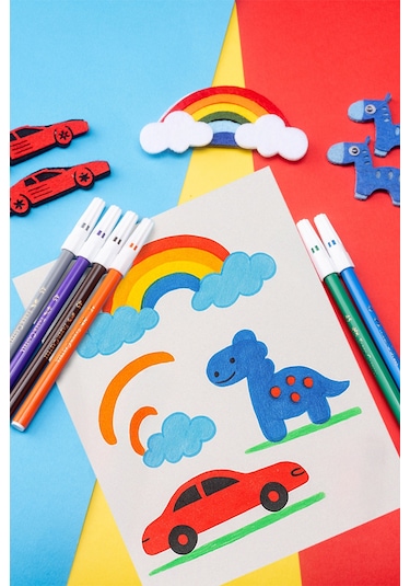 Faber-Castell Keçeli Kalem 20 Renk, Dayanıklı ve Parlak Renkler, Çocuklar İçin Güvenli, Su Bazlı Mürekkep