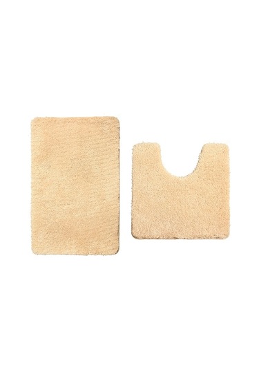2 Parça Banyo Paspas Seti: 50x78 Cm Banyo Paspası Ve 50x40 Cm U-şekilli Tuvalet Paspası, Kaymazsız Tabanlı, Yıkama Makinesine Uygun, Bej Diğer Diğer