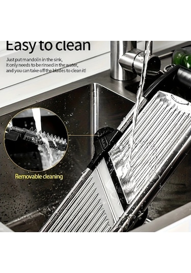 Xuweiwei Siyah Abs Ss Pp Ayarlanabilir Mandolin Dilimleyici Paslanmaz Celik Zahmetsiz Dilimleme Ve Dograma Aleti Siyah