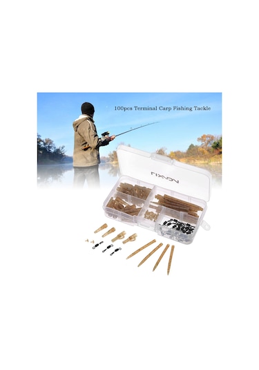 Lixada 100 Adet Terminali Sazan Balıkçılık Iğneler Y4700cm Kamuflaj