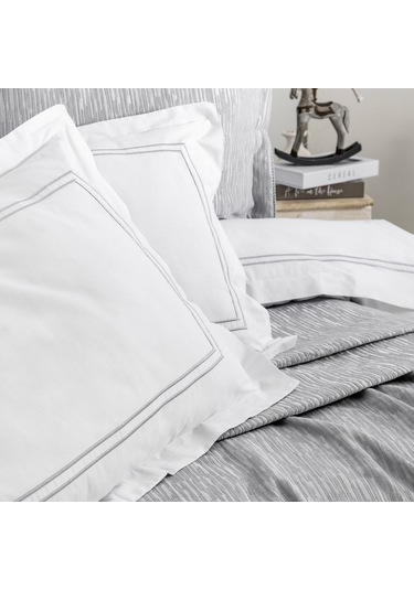 Schafer Home Pavia Şönil Yatak Örtüsü Nevresim Seti 7 Parça-gri Gri