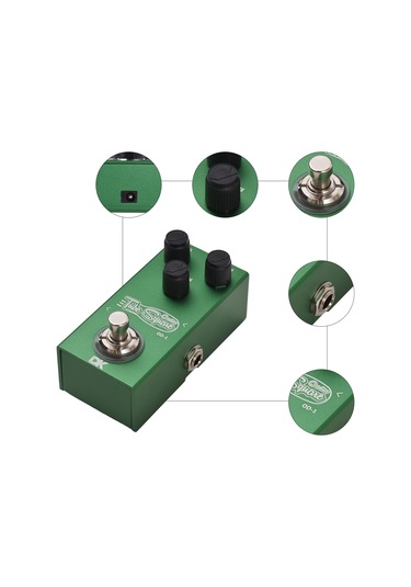 Ruicoo Gitar Overdrive Efekt Pedalı Metal Kasa - 6.35mm Giriş/çıkış, Ton Ve Kazanç Kontrolü, Led Gösterge