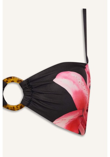 Defacto Regular Fıt Çiçekli Siyah Bikini Üstü G5299ax26smbk81 Siyah-bk81
