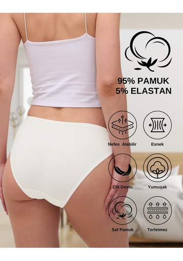 Alya Underwear Kadın Pamuklu Hipster - Slip Külot 5 Farklı Renk 1 Pakette Multicolor-p25