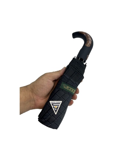 April A-226g A4 Baston Sap 10 Telli Tam Otomatik Şemsiye Siyah