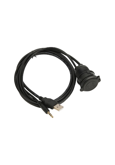 Kangvka Usb 2.0 3.5mm Aux Ertelenmiş Kablosu, Araba-motosiklet-tekne İçin Su Geçirmez, Gömülü Tasarım, Dayanıklı Pc Malzeme, 1m Uzunluk