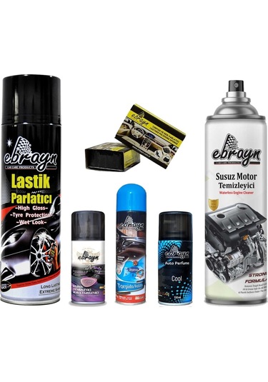 Motor Klima Temizleyici Lastik Parlatıcı Koku Sünger Ebrayn 7 Prç