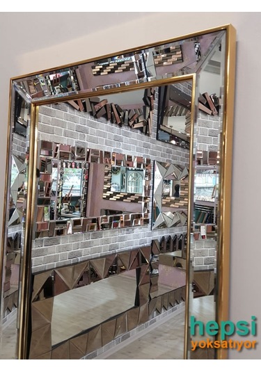 Ayna Çerçeveli Model Altın Renk Boy Aynası Altın