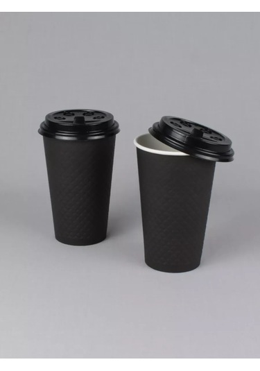 Softhomecraft Kağıt Bardak İki Katmanlı 400 Ml 10 Adet, Kapaklı 173946822 100 adet