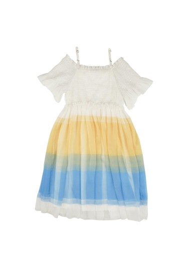 Bestkids Kız Çocuk Blok Renkli Elbise 0001