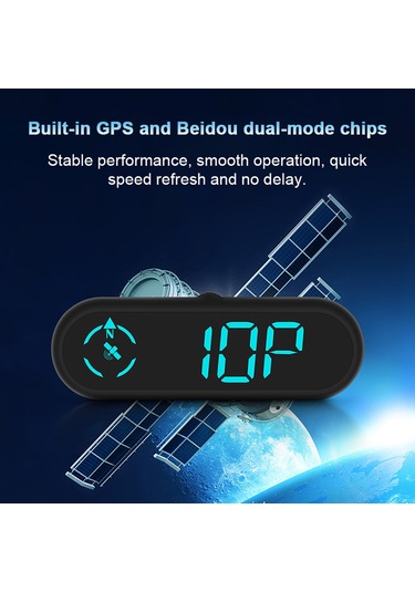 Jeehugo Siyah Araba Gps Hud Görüntüleyici - Led Ekranlı Hız Ölçer Ve Pusula Fonksiyonlu Araç Gösterge Paneli