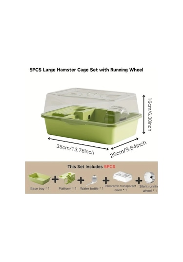 Willowhaven 5 Adet Büyük Hamster Kafesi Seti Sarı Koşu Tekerlekli Geniş Yaşam Alanı Kolay Kurulum