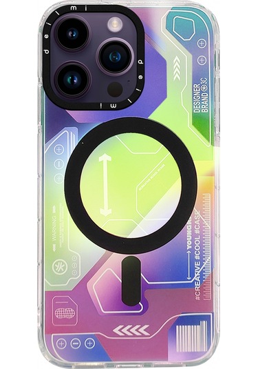 İphone 14 Pro Max Kılıf Magsafe Özellikli Infinity Desenli Silikon Kapak