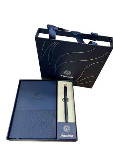 Fenerbahçe Premium Defter & Kalem Hediye Seti Özel Tasarım Lacivert Kutulu