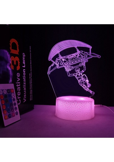 Yaratıcı Hediye Oyun Odası Dekorasyonu Gece Lambası Çatlak Modeli Paraşütle Atlama Çatlak Tabanı - Fm - Paraşütle Atlama Çatlak Tabanı Çok Renkli