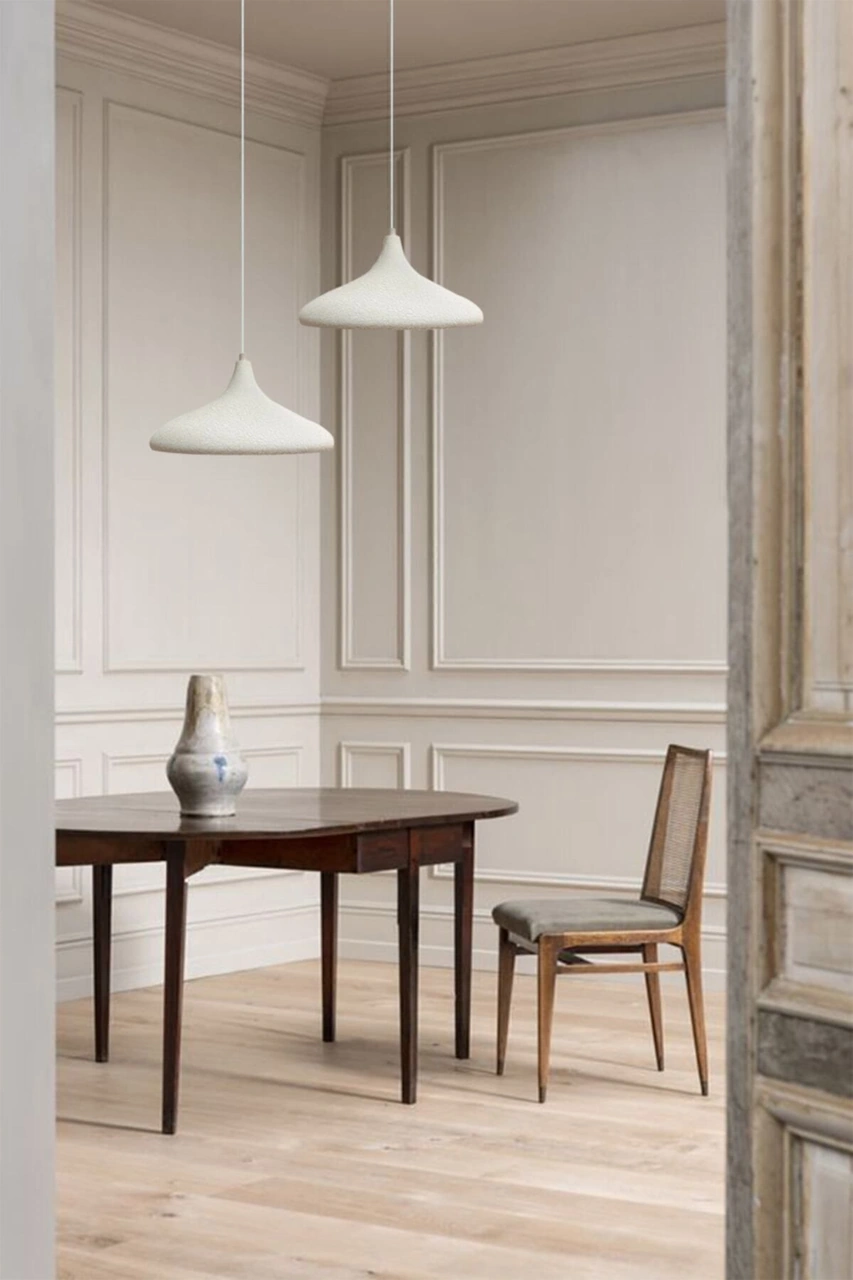 Champion Dokulu Açık Krem Rengi Tekli Avize Sarkıt Lamba Yemek Masası Oturma Odası Mutfak Dokulu Beyaz